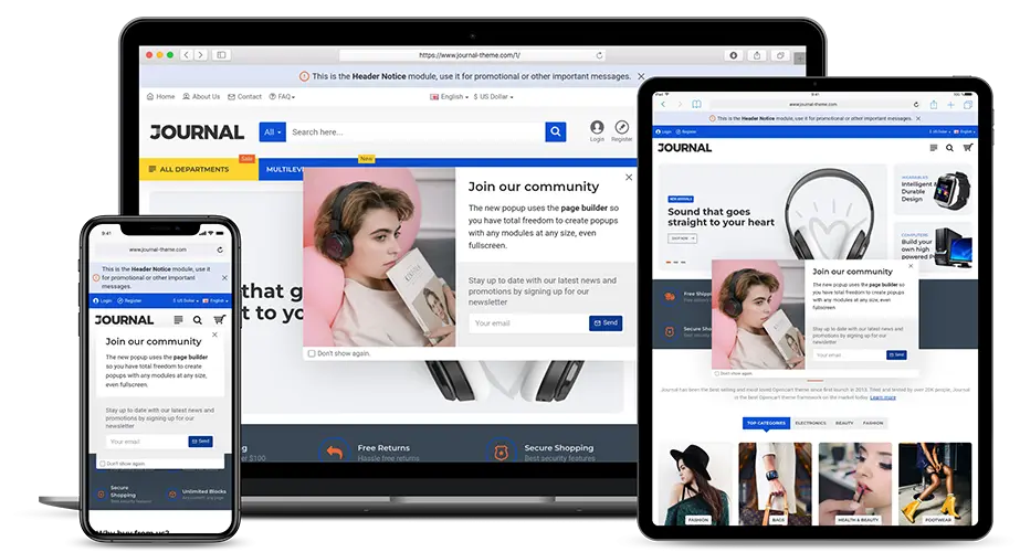 OpenCart Journal Türkçe Tema - 1